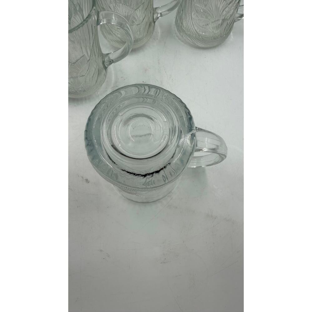 Vintage Arcoroc Floral Clear Glass Tea Mug Set of 8 Caterbury Made in France - Picture 5 of 5